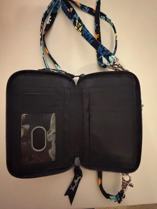 Vera Bradley Teal & Blue Floral Quilted Mini Wristlet Crossbody (Rare Find) - Picture 13 of 16